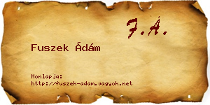Fuszek Ádám névjegykártya